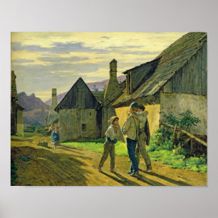 Poster Chegando em casa da guerra, 1859