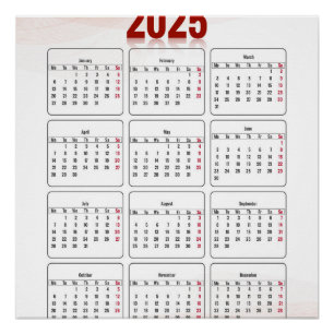 Póster Cheio anual mínimo vertical 2025