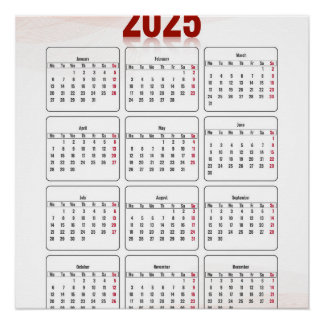 Póster Cheio anual mínimo vertical 2025