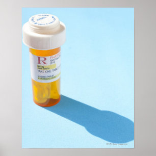 Póster Cheio da garrafa de comprimido da medicamentação