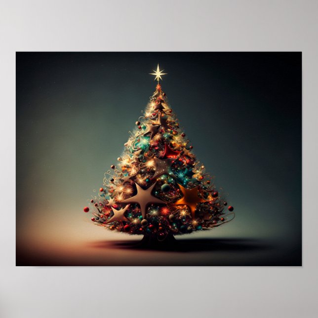 Poster Cheio de árvores de Natal de bolinhos de Natal. (Frente)
