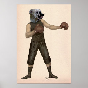 Poster Cheio de Bulldog de Boxing