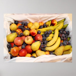 Póster Cheio De Cesto De Frutas