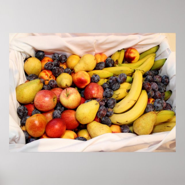 Póster Cheio De Cesto De Frutas (Frente)