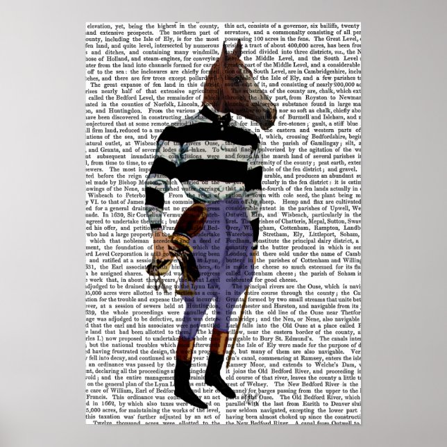 Póster Cheio de Jockey com Corrida de Cavalo (Frente)