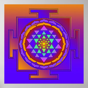 Poster cheio SRI YANTRA de cor + suas ideias