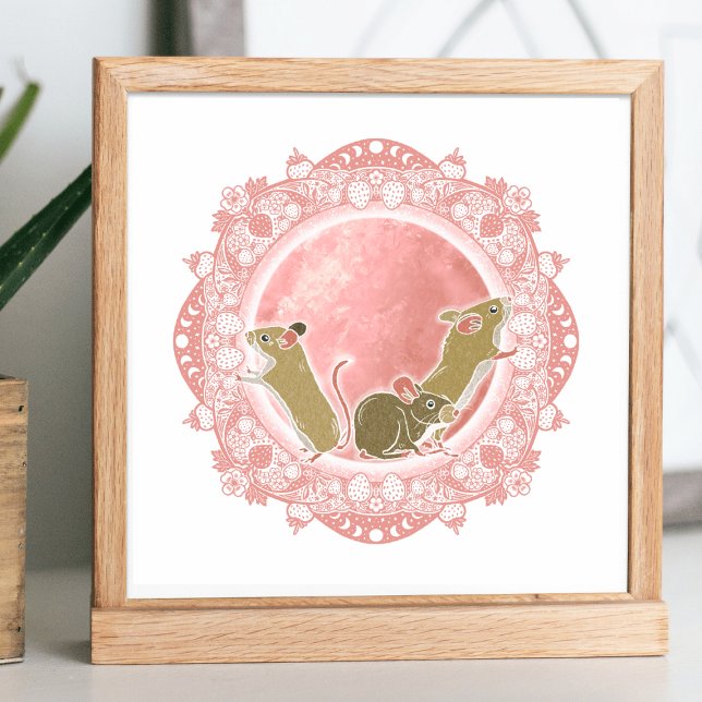 Poster Cheio Strawberry Moon | Ilustração da Lua de Junho (Criador carregado)