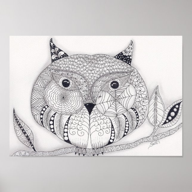 Póster Cheio Tamanho Sábio Coruja Velha (Frente)