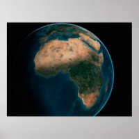 Cheio Terra Do Espaço Acima Do Continente Africano