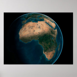 Poster Cheio Terra Do Espaço Acima Do Continente Africano
