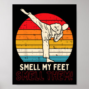Poster Cheiro de Pés Retro Karate Taekwondo Arte Marcial