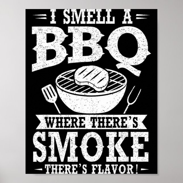 Poster Cheiro Um Churrasco Onde Há Sabor De Fumaça Na Gre (Frente)