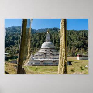 Poster Chendebji Chorten in Bhutan, Himalaya, Asia