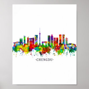Poster Chengdu China Skyline