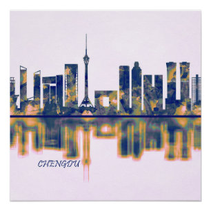 Póster Chengdu Skyline