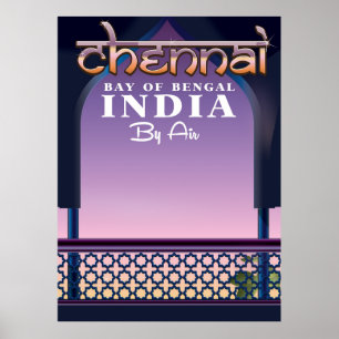 Póster Chennai,Baía de Bengala no leste da Índia