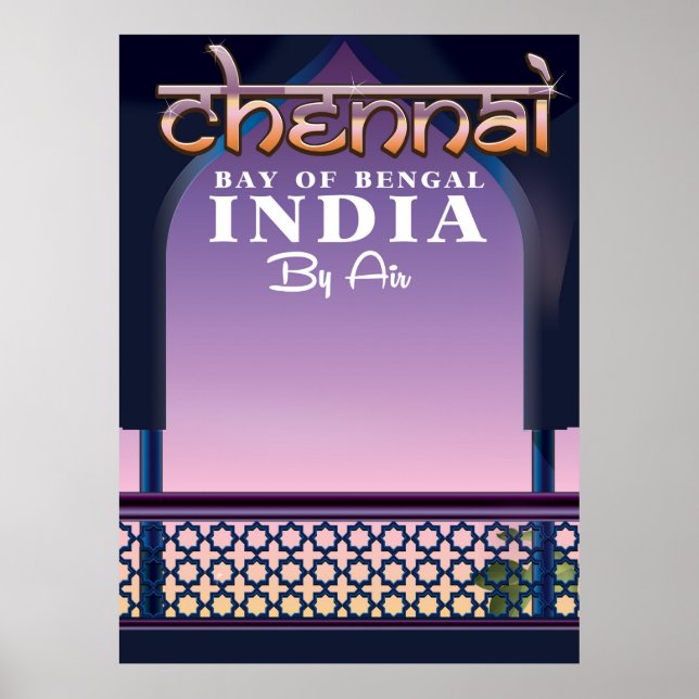 Póster Chennai,Baía de Bengala no leste da Índia (Frente)