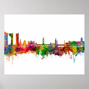 Poster Chennai Skyline Índia
