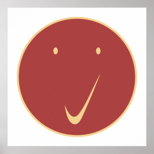 Poster Cheque cara - Tick, Cr/Red.