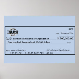 Poster Cheque Gigante para Sorteios e Premiações