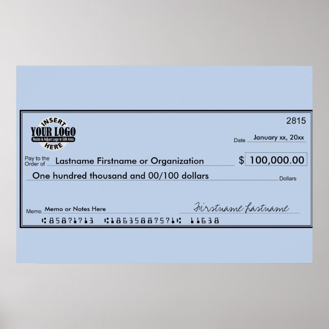 Poster Cheque Gigante para Sorteios e Premiações (Frente)