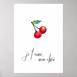 Poster Cheri de segunda-feira do t'aime de Je