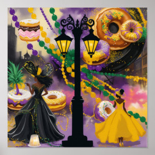 Poster Cherish the Night - Mardi Gras Influenciou Design