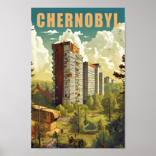 Poster Chernobyl Kyiv Ucrânia Famoso Local de Viagens vin (Frente)