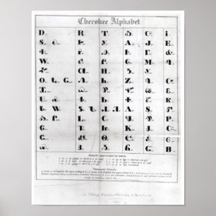 Póster Cherokee Alphabet, "Lithografia" de Pendelton