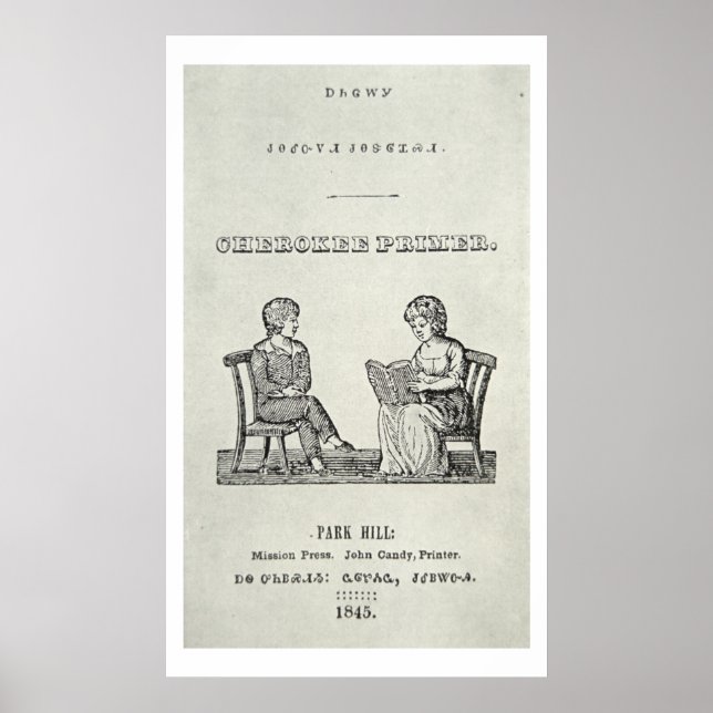 Póster Cherokee Primer, 1845 (gravura) (Frente)