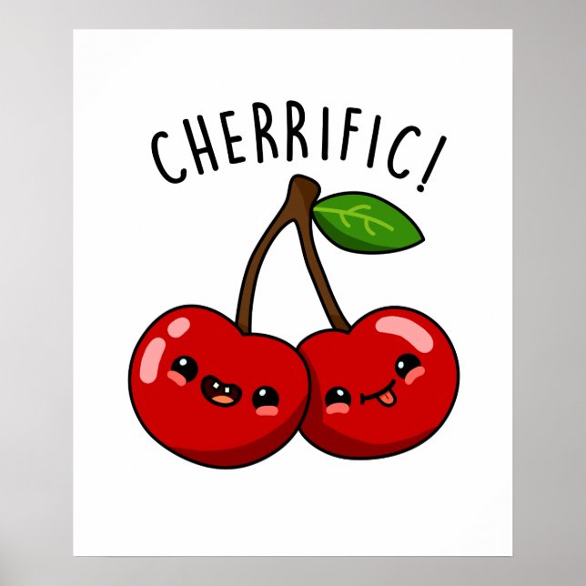 Poster Cherrific Funny Red Cherry Fruta Pun (Frente)