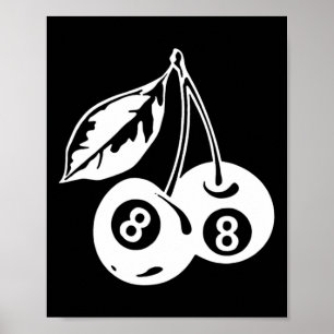 Poster Cherry Billiards - Jogo da Piscina Na moda