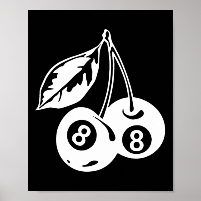 Poster Cherry Billiards - Jogo da Piscina Na moda (Frente)