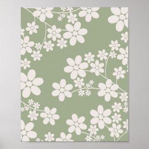 Poster Cherry Blossom 13 Sage Green