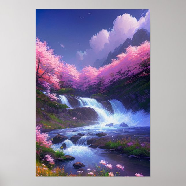 Poster Cherry Blossom Cascade (Frente)