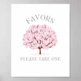 Poster Cherry Blossom Favor Sinal para Festa
