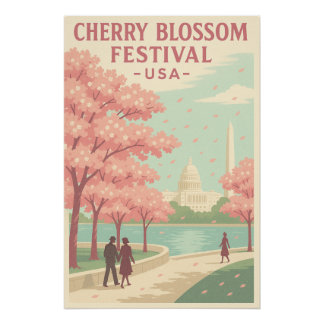Póster Cherry Blossom Festival, USA