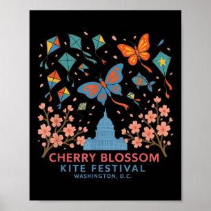 Poster Cherry Blossom - Kite Festival Washington Dc T Shi