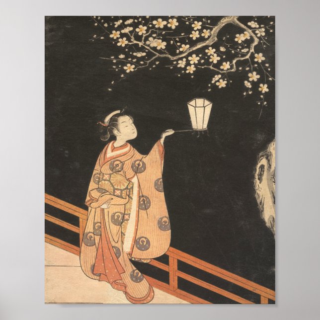 Poster Cherry Blossom Por Suzuki Harunobu (Frente)