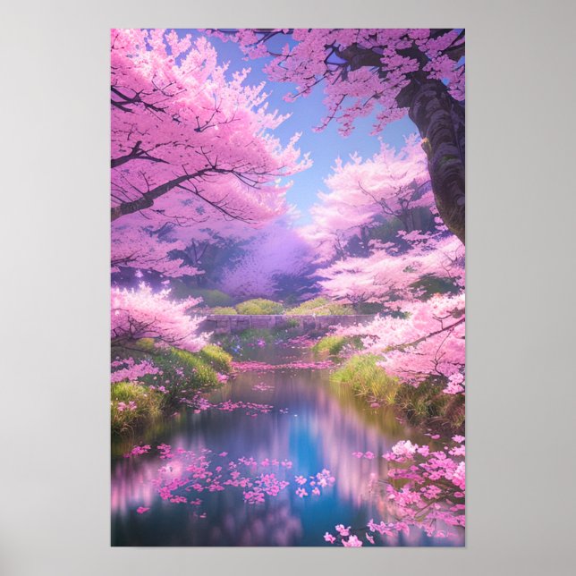 Poster Cherry Blossom Stream (Frente)