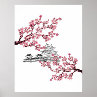 Poster Cherry Blossom Tree Design - Sakura Japonesa