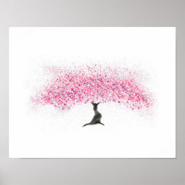 Poster Cherry Blossom Tree Watercolor