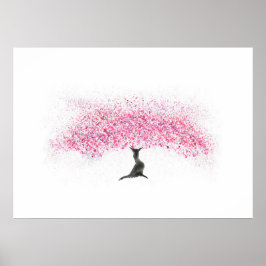 Poster Cherry Blossom Tree Watercolor