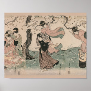Poster Cherry Blossom Vivenciando em Ukiyo-e Primavera ja