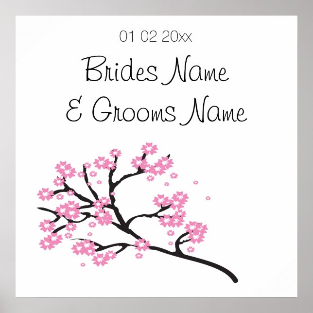 Póster Cherry Blossom Wedding Souvenirs Gifts Giveaways (Frente)
