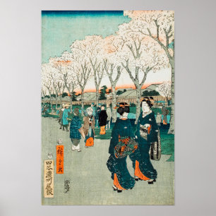 Poster Cherry Blossoms no Embankment do rio Jewel Pos