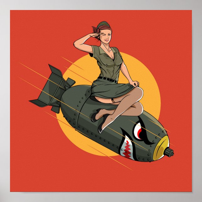 Poster Cherry Bomb WW2 Pin Up Girl (Frente)