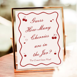 Poster Cherry Bridal Shower Guess How Many Cherries