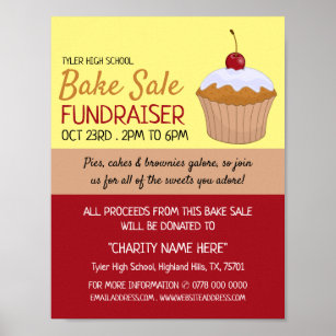 Poster Cherry Cupcake, Anúncio de evento de venda do Assa