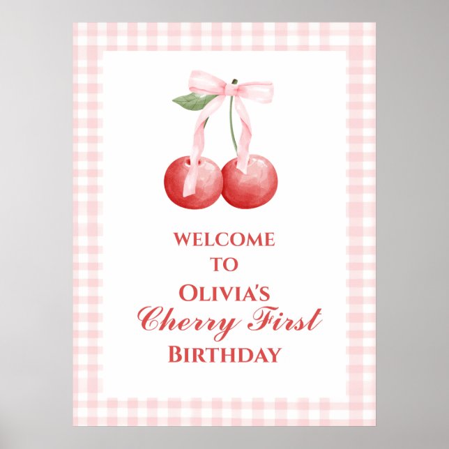 Poster Cherry First Strawberry Arco Rosa (Frente)